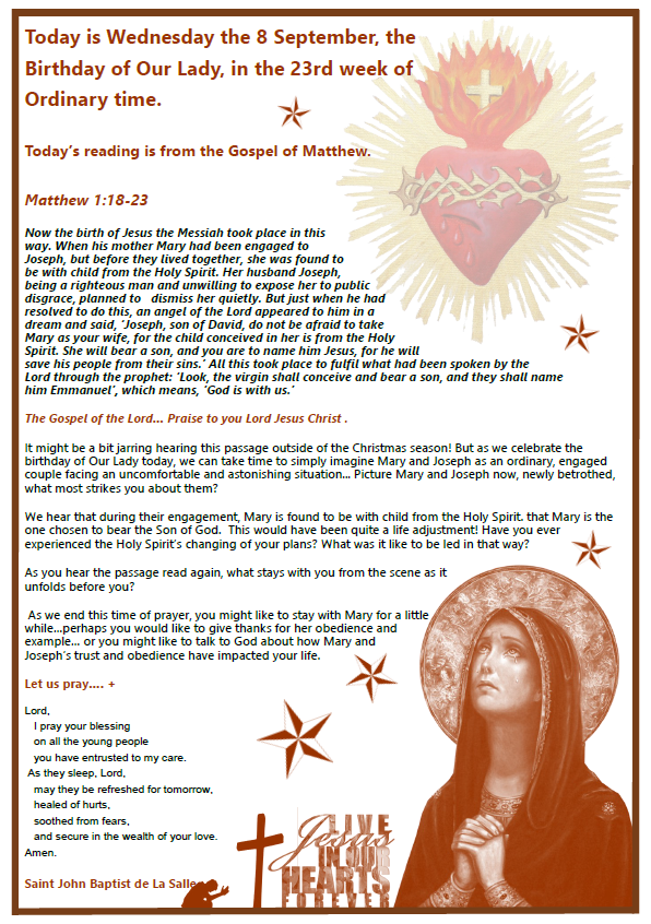 Daily Gospel Reading, a reflection and a prayer: WEDNESDAY 8/9/2021 Daily Gospel Reading, a reflection and a prayer: WEDNESDAY 8/9/2021
